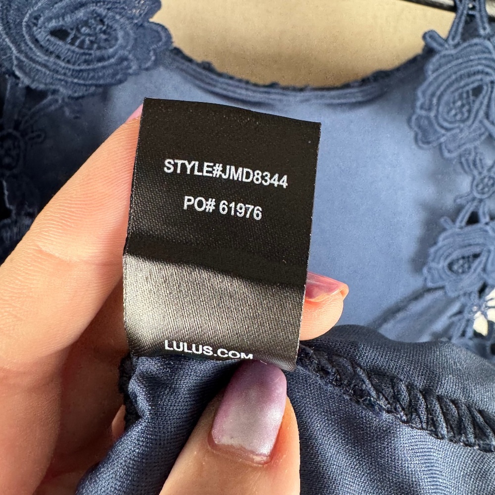 Lulu's Navy Backless Dress - Picture 6 of 10